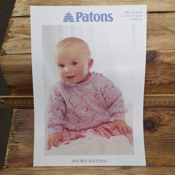 Patons (DK) 5156 Zigzag Eyelet Sweater 0-7yrs