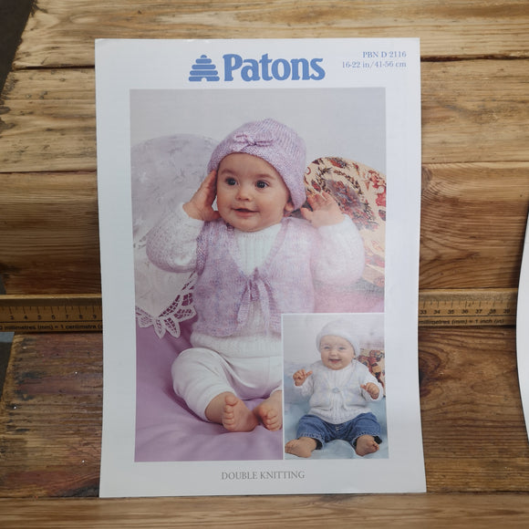 Patons DK 2116 Baby Tunic and hat 16-22in