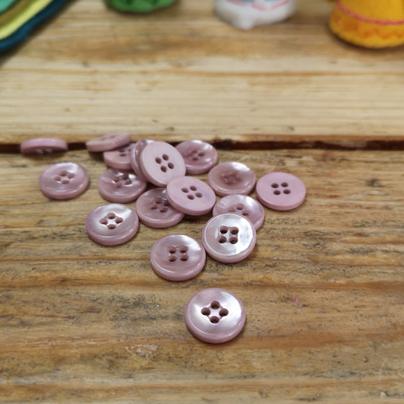 4-Hole Shell Effect 13mm - Pink
