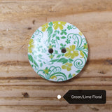 Printed Wooden Craft Buttons - Floral
