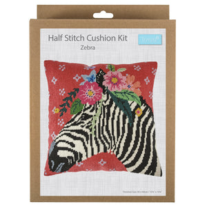 Trimits Half Stitch Cushion Kit - Zebra