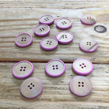 Coloured Edge Wooden Button