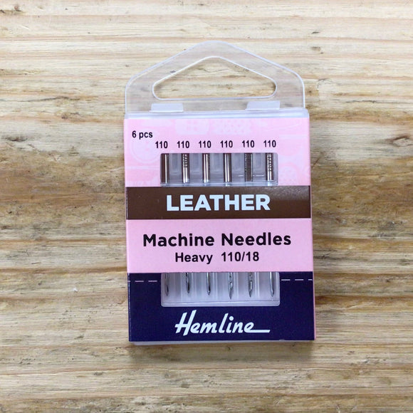 Hemline Sewing Machine Needles: Leather 110/18