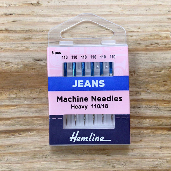Hemline Sewing Machine Needles: Jeans 110/18