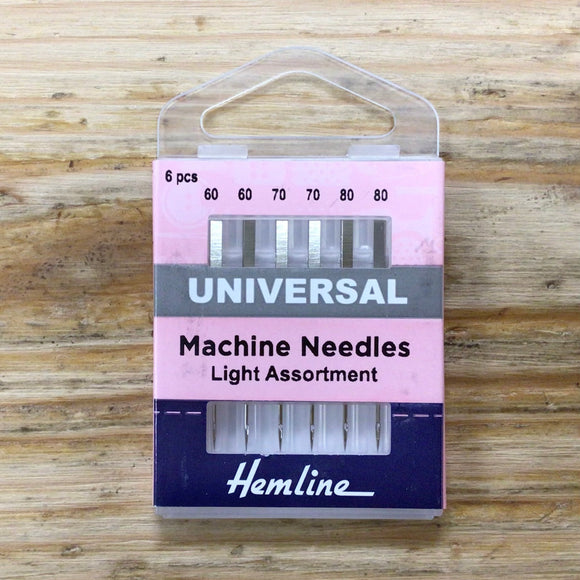 Hemline Sewing Machine Needles: Light Assorted