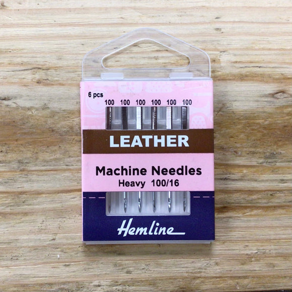 Hemline Sewing Machine Needles: Leather 100/16