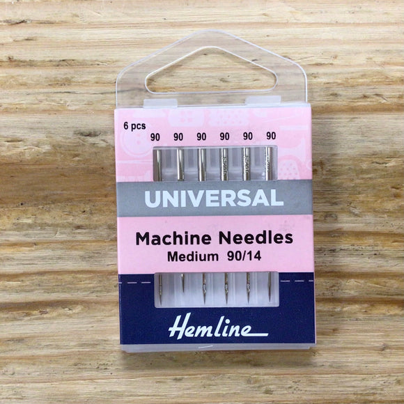 Hemline Sewing Machine Needles: Medium 90/14