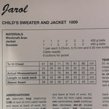 Jarol 1009 Aran Child's Sweater and Jacket