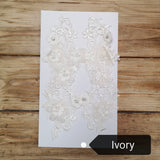Pair of lace applique panels in ivory