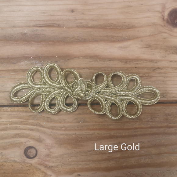Metallic Gold Frog Fastener - 12cm