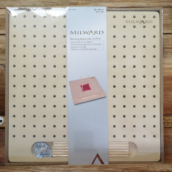 Milward Wooden Blocking Board with 12 pins - 30x30cm