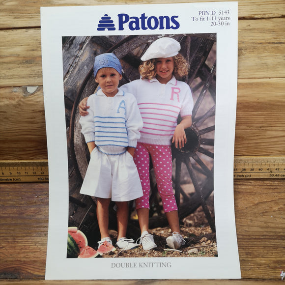Patons DK 5143 Shirt Style Sweaters 20-30in