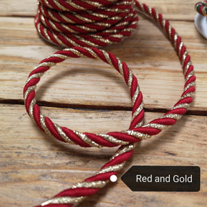 Christmas Twisted Cord Red, Green, Gold 6mm
