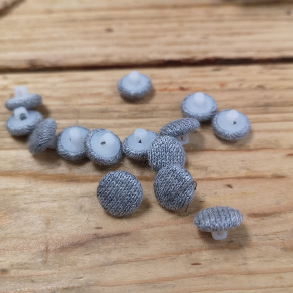 Jersey Covered Button with Shank Grey 11mm