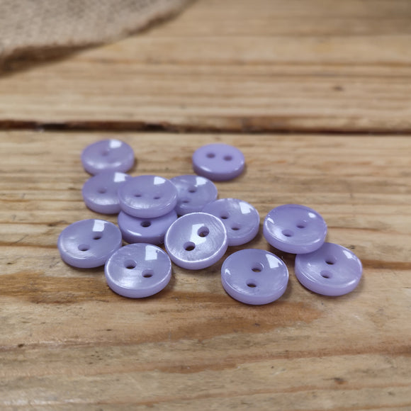 2-hole Pearlised Shirt Buttons Lilac 12mm