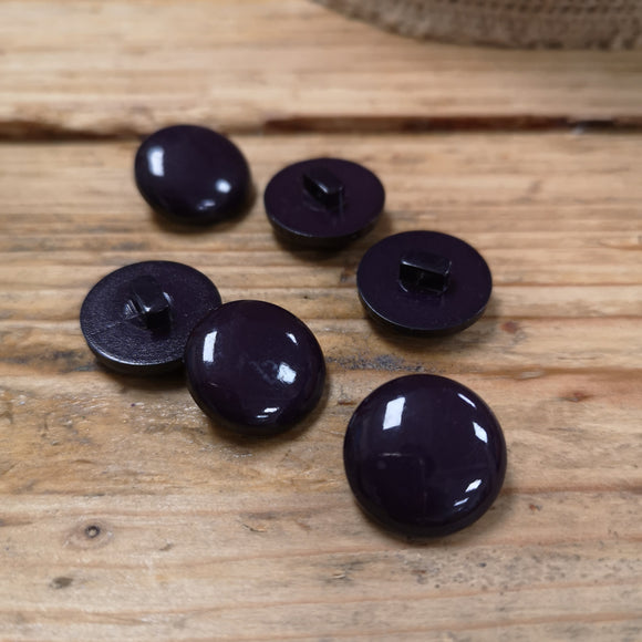 Dark Purple Shiny Shank Button 16mm
