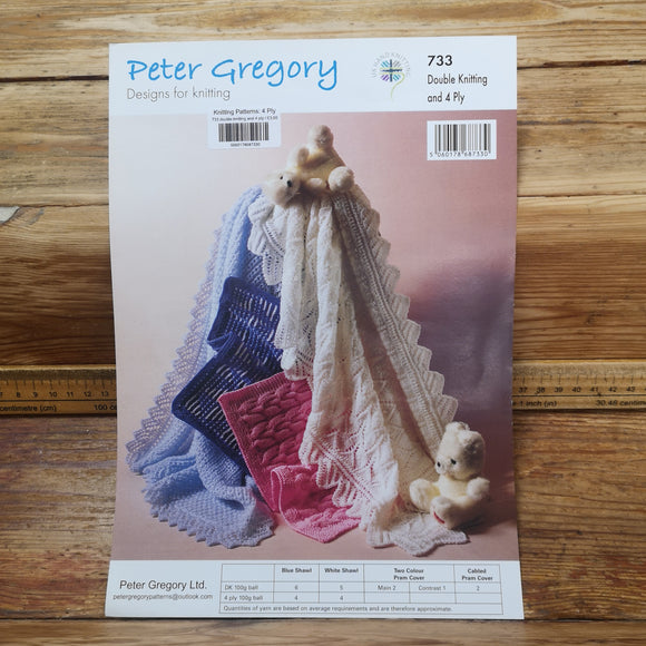 Peter Gregory 733 DK and 4Ply Shawls and Pram Covers