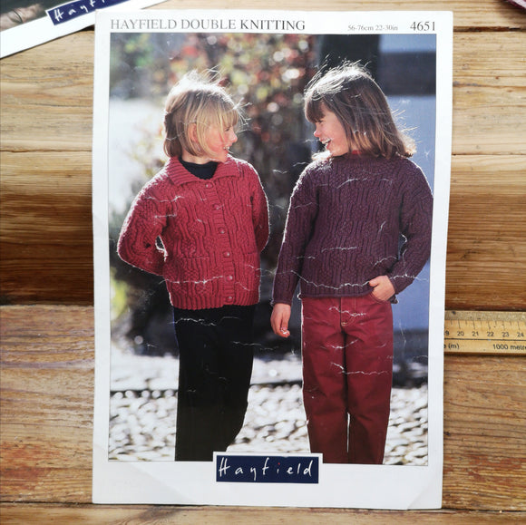 Hayfield DK 4651 Child's Sweater and Jacket 56-76cm (22-30in)