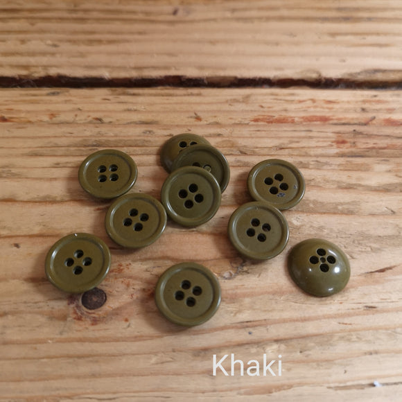Basic 4-Hole Button with Rounded Back 14mm
