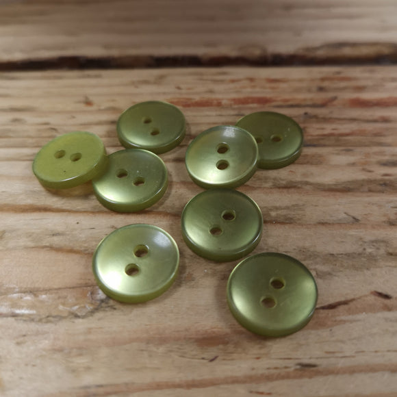 Vintage Olive Green 2-Hole Button 13mm