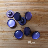 Shiny shank buttons in plum
