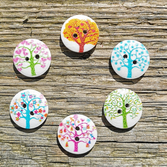 Tree Art Wooden Buttons 15mm
