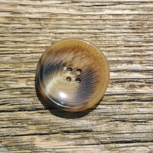 Shiny Resin Marbled Button Brown/Caramel 28mm