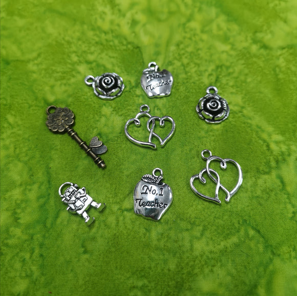 Selection of charms for jewellery and crafting.