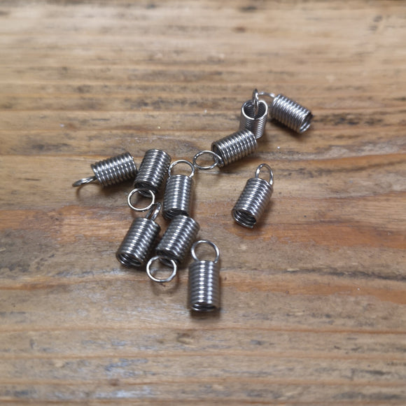 Coil Crimp Fasteners for Jewellery Making - Silver