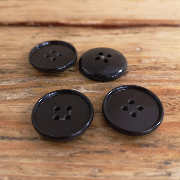 Dark Brown Rounded-Back Buttons 20mm