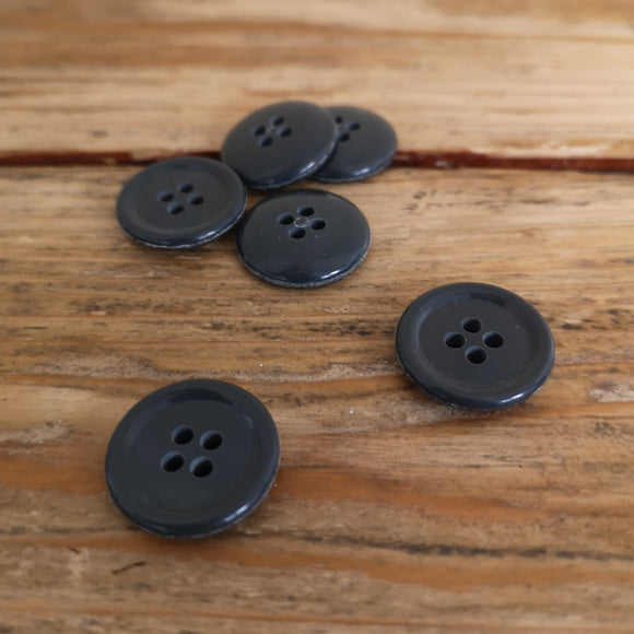 Dark Grey Rounded-Back Buttons 20mm