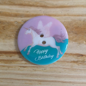 Large Happy Birthday Unicorn buttons