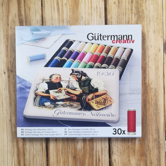 Gütermann Nostalgia Tin with 30 x Sew-All Threads