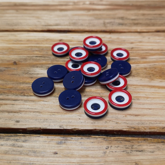 Patriotic Red, White and Blue Buttons