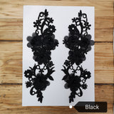 Pair of lace applique panels in black