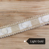 Two-tone decorative flat braid with pompoms