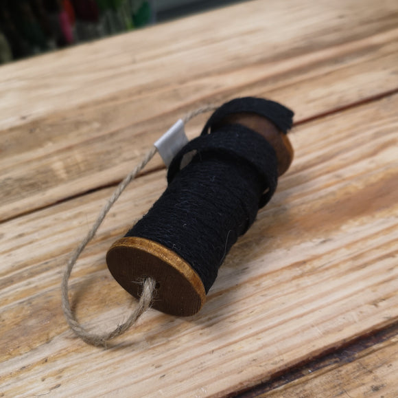 Wooden Spool with Black Jute tape