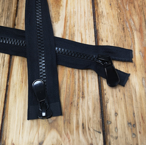 Two-Way Open-Ended Zip - Black