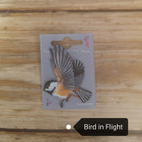 Stephanoise thermo badge motif - blue and orange bird in flight