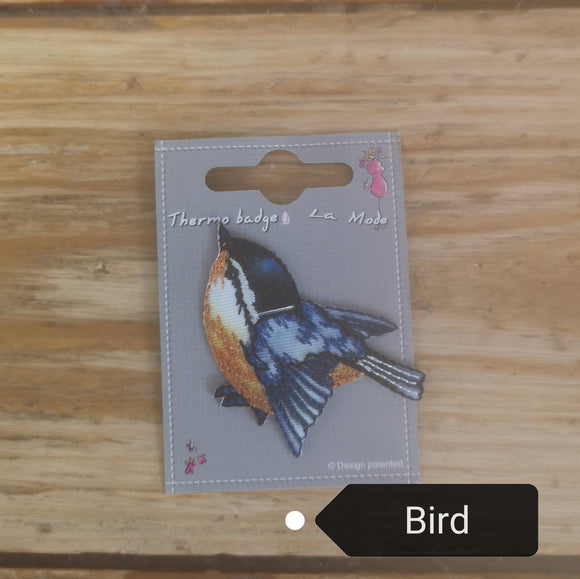 Stephanoise thermo badge motif - blue and orange bird
