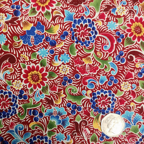 Bold Floral Cotton Fabric (Sold in quarter metres)
