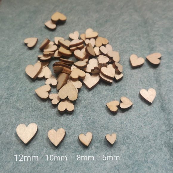Wooden Craft Hearts (100pc)