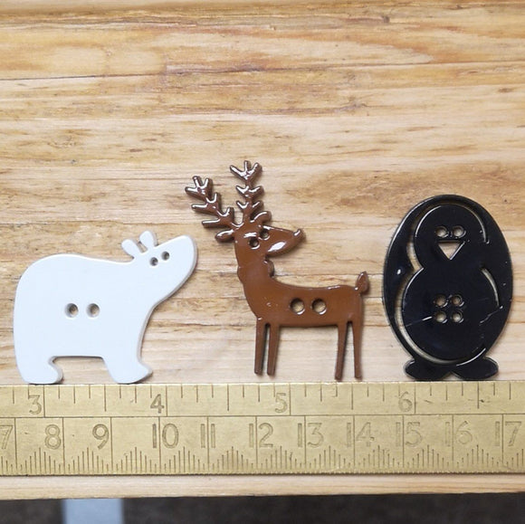 Buttons - Large Christmas Animal Buttons