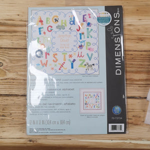 Cross Stitch Kits - Alphabet Birth Record