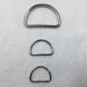 D-rings - silver, brass, gunmetal grey