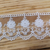 Embroidered tulle lace - ivory