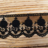 Embroidered tulle lace black