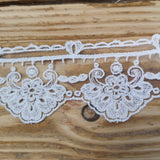 Embroidered Tulle Lace - ivory 50mm