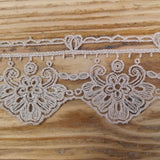 Embroidered Tulle Lace - putty 50mm