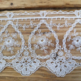 Embroidered Tulle Lace - ivory 95mm